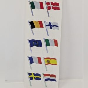 Sandylion Sticker Sheet European Flags Vintage